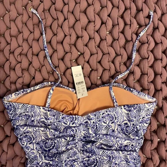 NWT J.crew Ruched sweetheart one-piece in dandelion swirl size 6 - Picture 6 of 11